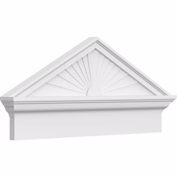 Peaked Cap Sunburst Architectural PVC Combination Pediment, 32